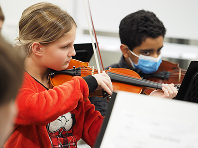 two violin students